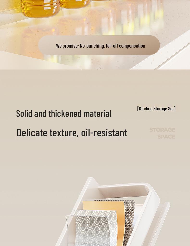 Wall-Mounted Punch-Free Kitchen Spice Rack & Shelf Organizer