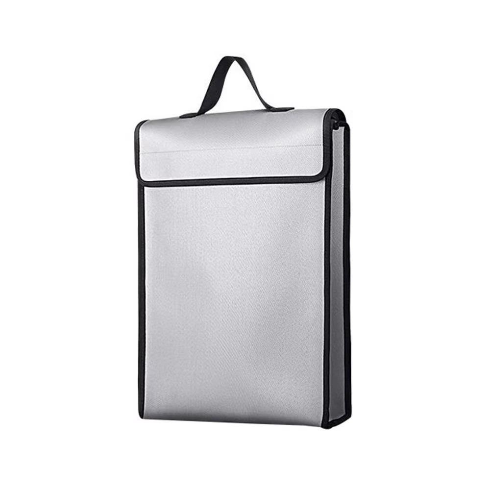 Bolsa à Prova d'Água e de Fogo para Documentos Resistente ao Calor Alça Superior Bolsa de Segurança para Dinheiro Fecho de Zíper com Tira Adesiva Bolsa de Armazenamento