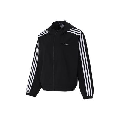Neo Side Stripe Windbreaker Hooded Jacket Women Jackets Black H18578