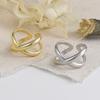 925 Sterling Silver Overlapping Adjustable Rings For Women Engagement Luxury Jewelry Ladies Accessories Wholesale Jewellery