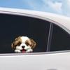 1PC Cartoon Dog Stickers, Double Sided Waterproof Matte Vinyl Animal Decals for Car Window Interior & Exterior Auto Decor