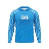 Men's Lightweight Summer Ice Blue Hooded Fishing Shirt with Sun Protection