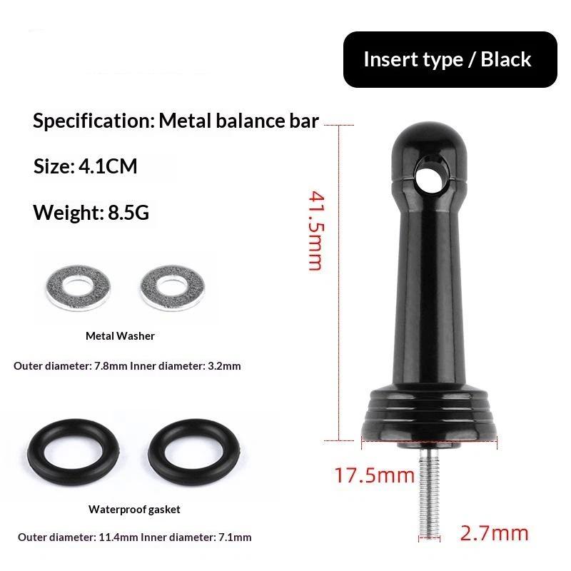 Fishing Wheel Balance Rod Universal Aluminum Fishing Reel Balancers Insertion In/Screw In Stand With Gasket Rubber Rings
