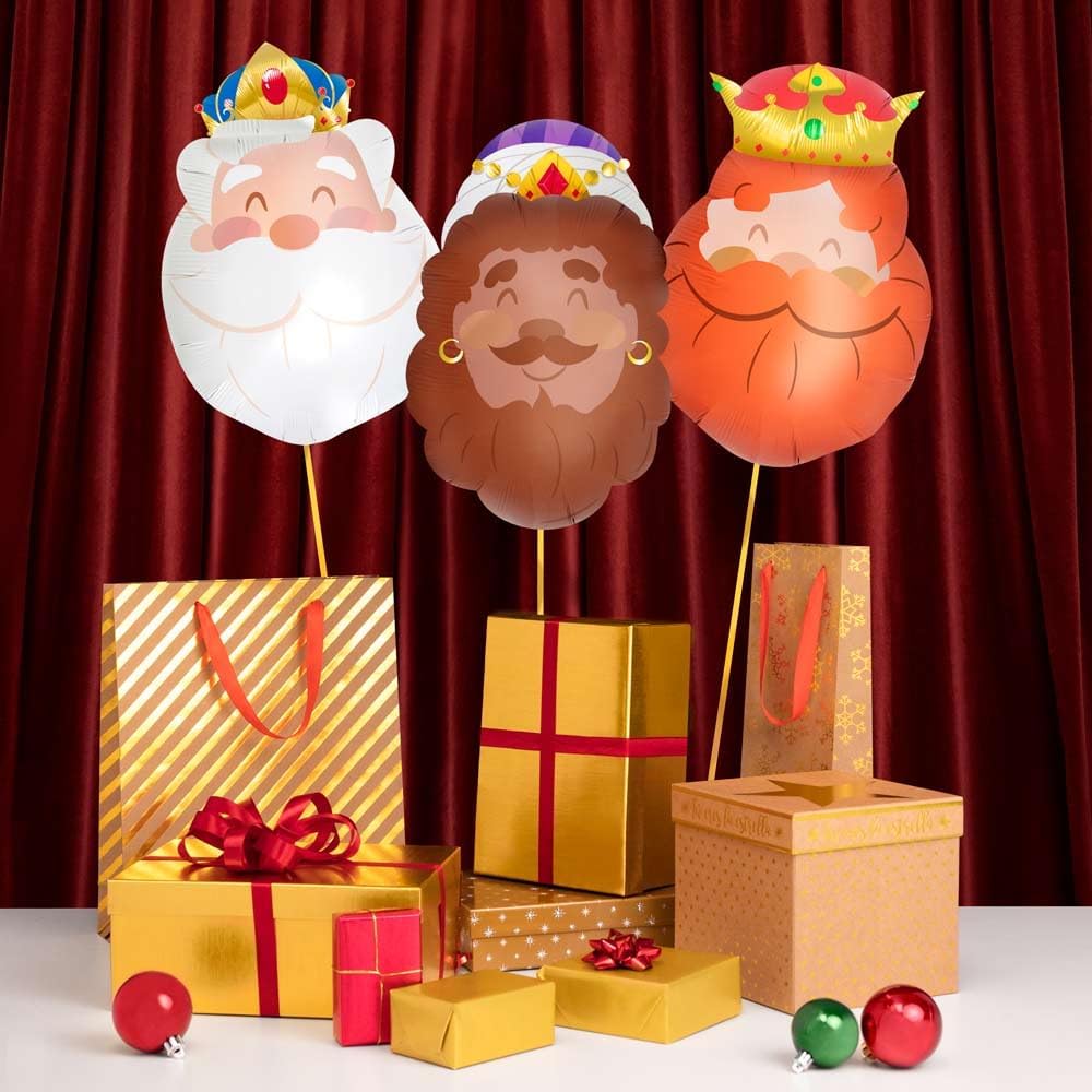 1set Kings Balloons King's Head Crown Aluminum Film Balloon Baby Shower Birthday Party Jesus Decorat King Christmas Gift Globos