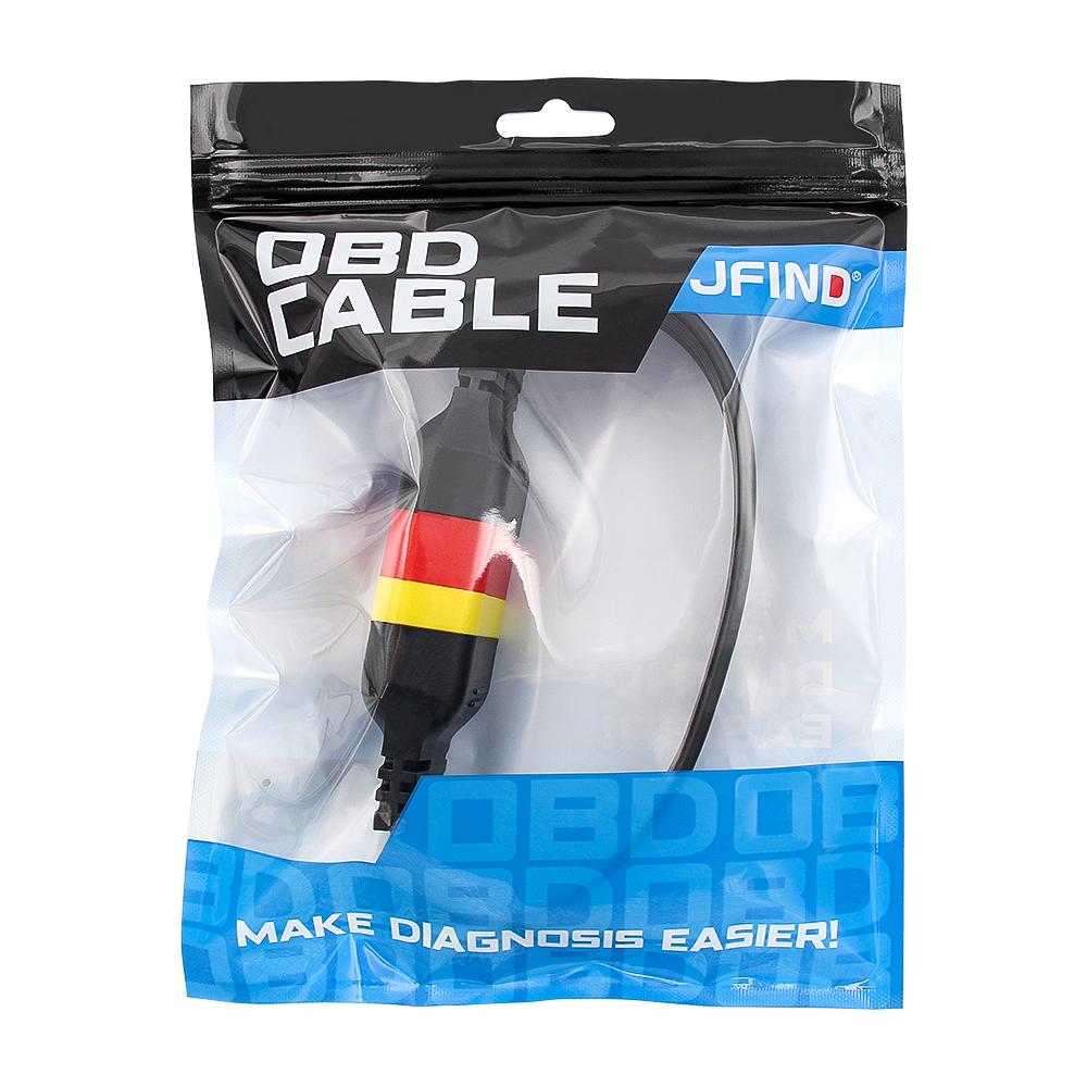 36CM OBDII Full 16 Pin Male To 16Pin Female OBD2 Extension Connector Cable Work with Diagnostic Tool ELM327