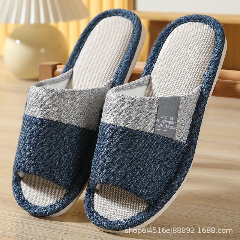 Linen slippers deodorant and non-slip indoor cotton and linen cool slippers women's summer breathable home leisure sandals free shipping