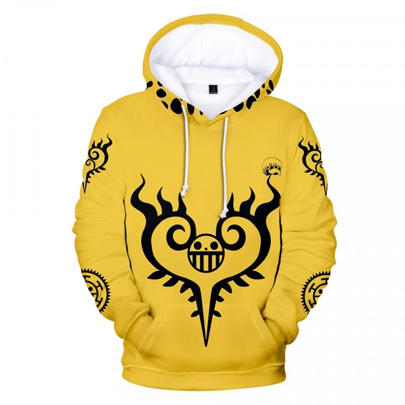 One Piece Anime Hoodie Men Digital 3D Print Loose Fit Long Sleeve Sweatshirt Fall Casual Wear