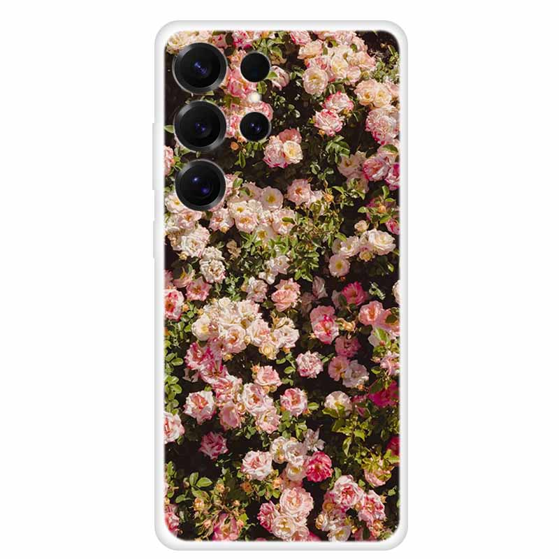 For Samsung Galaxy S26 Ultra Clear Funda Soft TPU Silicone Phone Case S 26 Ultra Cover Transparent Bumper Fashion Flower Lovely