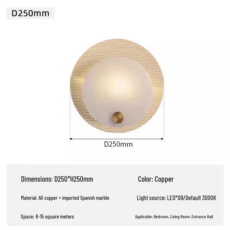 Nordic Minimalist Marble Wall Lamp for Living Room, Bedroom, or Hotel