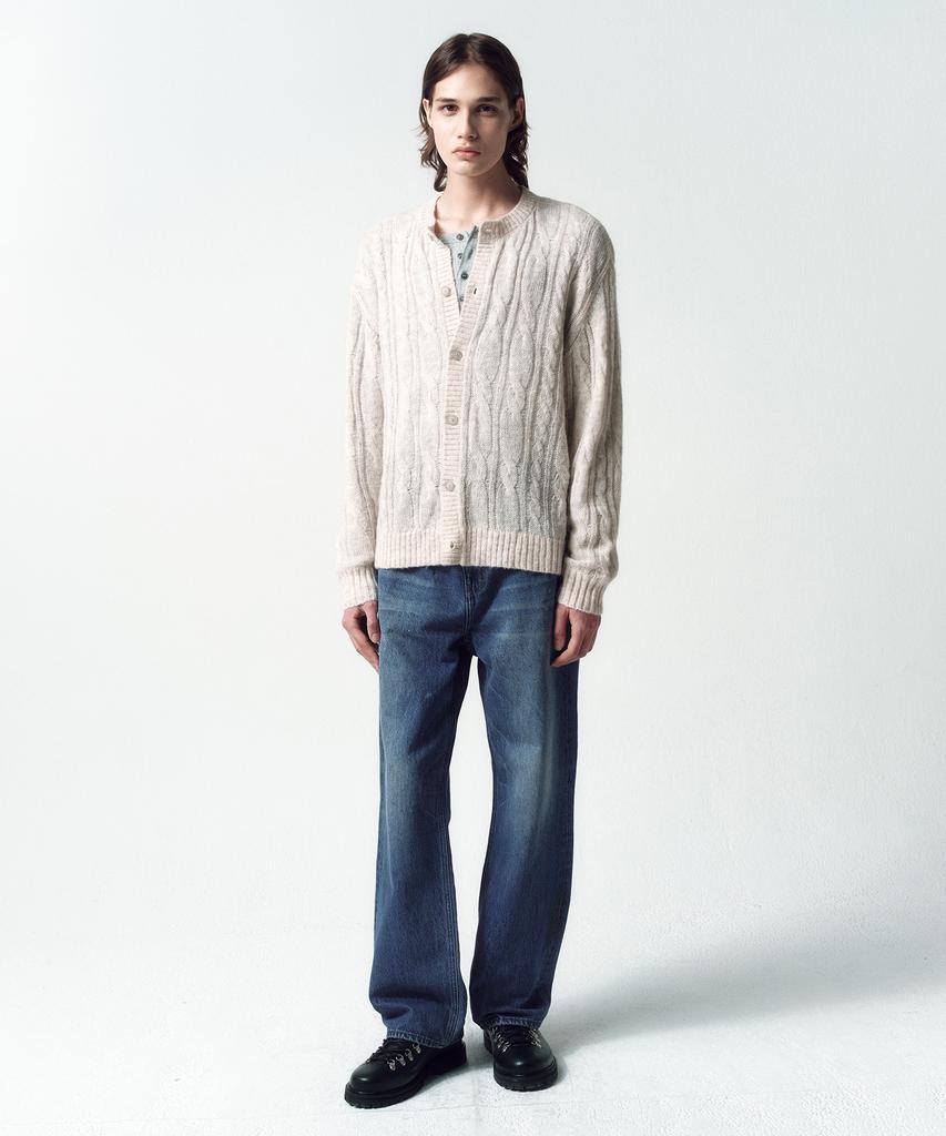 Insilence Sheared Cable Cardigan Light Beige