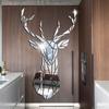 Adesivi murali specchio 3D Adesivo murale rimovibile con testa di cervo acrilico in stile nordico per decorazioni murali per soggiorno domestico fai da te