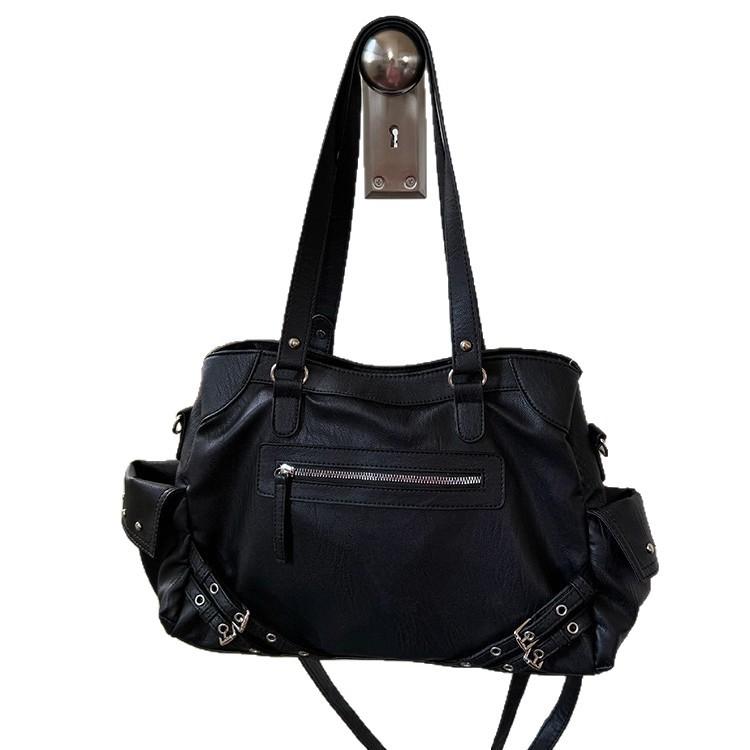 Retro Locomotive Bag Spice Girl Bag New Korean Ins Large Capacity Casual Black Versatile Shoulder Messenger Tote Bag