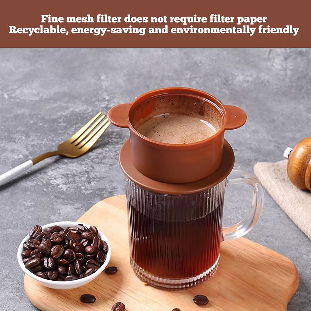 Portable Hand Brewed Coffee Filter Double Layer Stainless Steel Filter Drip Filter Cup Free Filter Paper Coffee Filter Cup