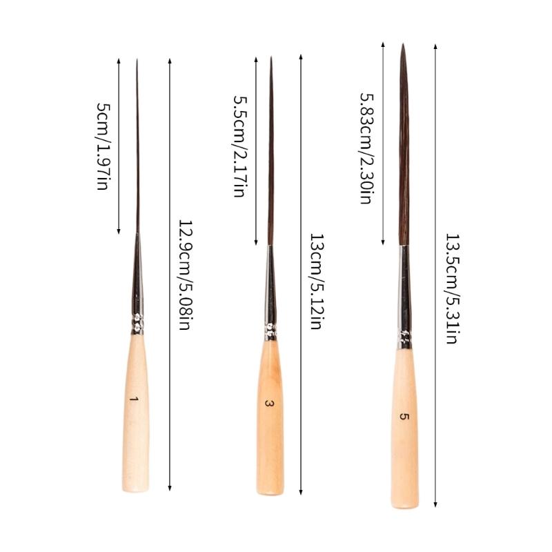 Professional Detail Paint Brush with Long Tip for Watercolor Oil Acrylic Gouache Painting Illustrations Model Figurine