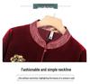 Elegant Golden Velvet Long-Sleeve Shirt for Elderly Women - Perfect for Spring and Autumn