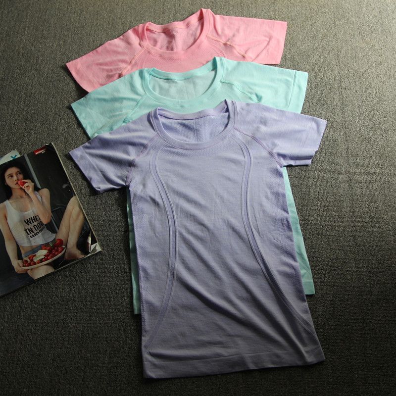 

Yoga Slimming Women s Short-Sleeved Sports T-shirt Workout Clothes Light green M