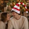 Weicher Stoff Feiertagshut Weihnachten Elfen Spitzhut, Gestreift mit Bommel oder Weihnachtsfeier Dekorative Accessoires Glöckchen, Cosplay für Erwachsene, Kostüm
