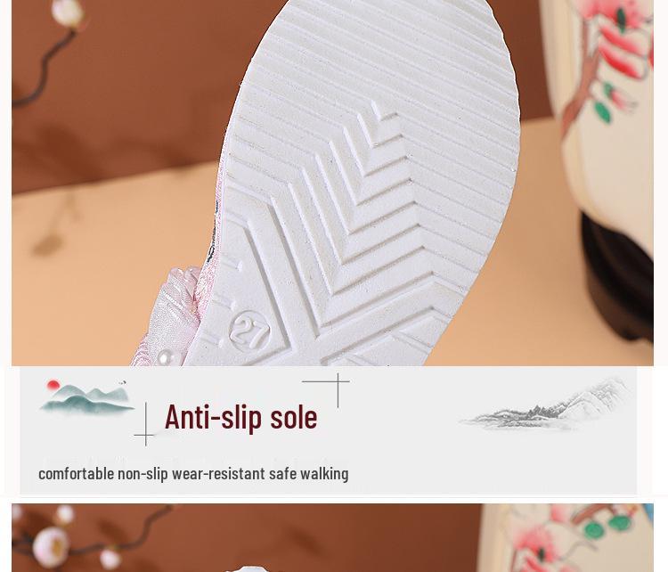 Children's Embroidered Hanfu Shoes - Traditional Performance Wear