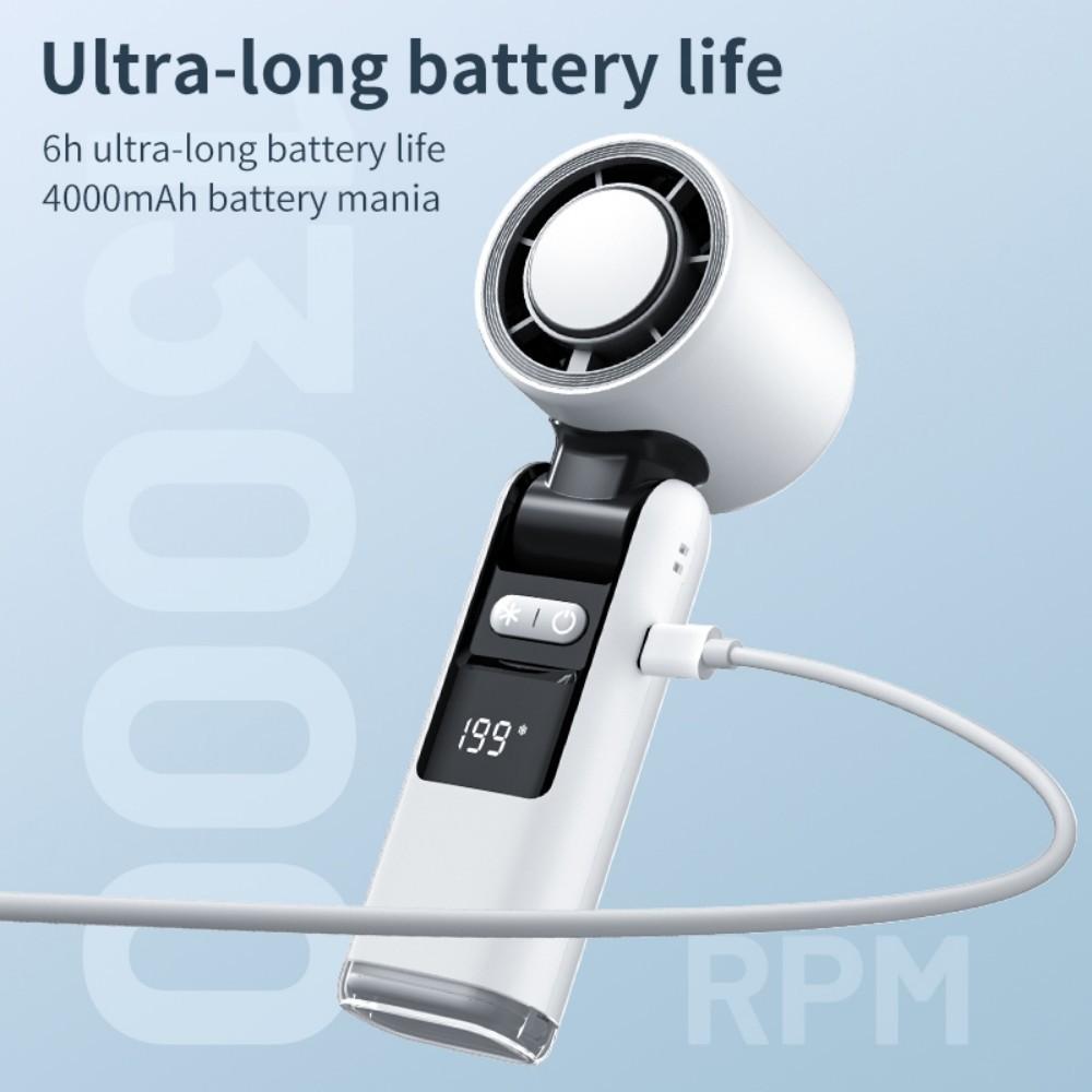 Handheld Portable Cooling Fan 199-Speed LED Ice Folding Folding Neck Fan 4000mAh Ultra Long Life Suitable For Camping And Hiking