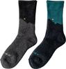 [Chiyoji's Socks] Men's Takamiyama Trekking Socks, 2 Pairs, 25-27cm, Charcoal & Dark Blue, Made In Japan