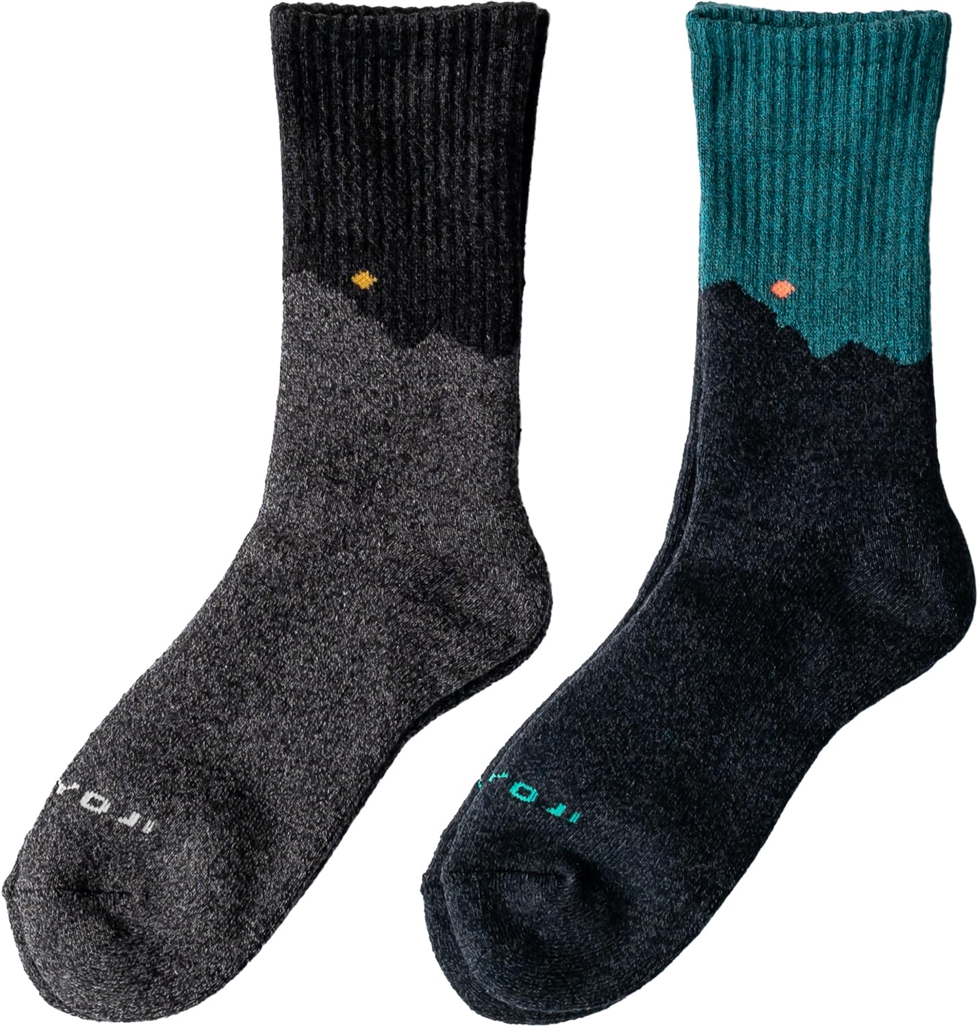 [Chiyoji s Socks] Men s Takamiyama Trekking Socks, 2 Pairs, 25-27cm, Charcoal & Dark Blue, Made in Japan