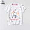 Summer New Children'S T-Shirt Girls White T-Shirt In Small Children Unicorn Printing Short-Sleeved T-Shirt Short-Sleeved Female