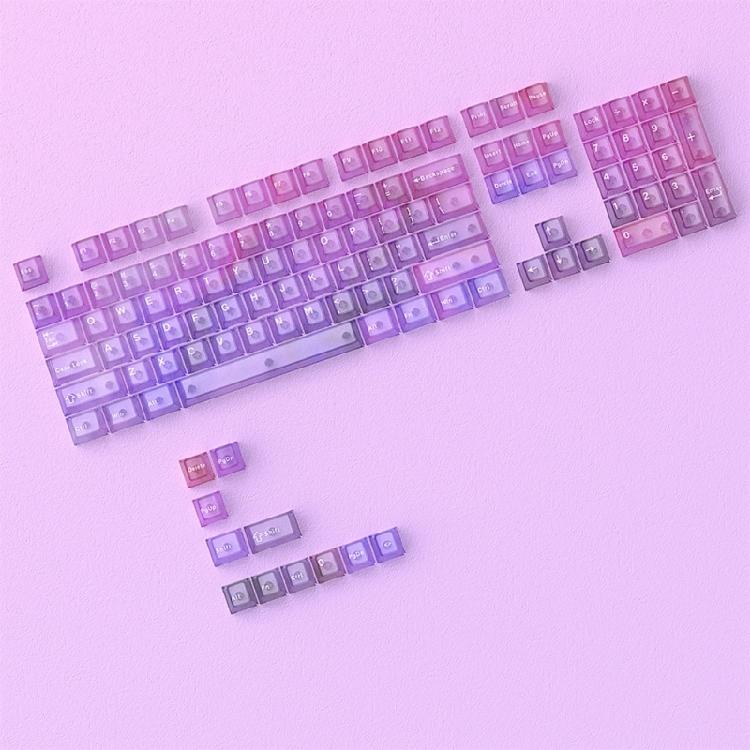 115 Key Full Set Clear PC Keycaps With Coating Dye-sublimation Keycap Enhances Durability And Light Diffusions
