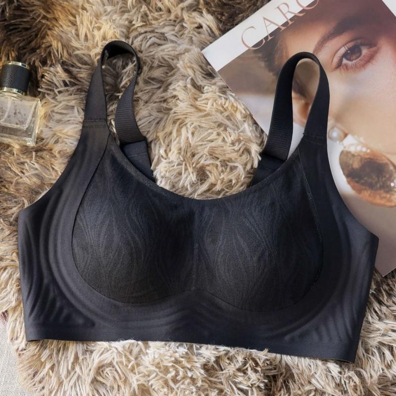 Plus Size Womens Bra Lightweight Seamless Push Up Non-Wired Rabbit Ear Cup Thin Bust