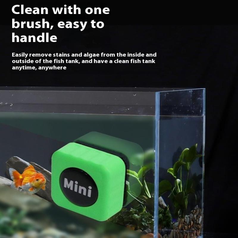 1Pc Mini Aquarium Glass Cleaner Scratch-Resistant Glass Cleaner Magnetic Brush For Small Aquarium Glass And Acrylic Aquarium