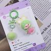 Resin Flocking Monchichi Keychain Cute Monkey Baby Trendy Keyring Cartoon Pendent Keys Bags Hanging Accessories Small Gifts