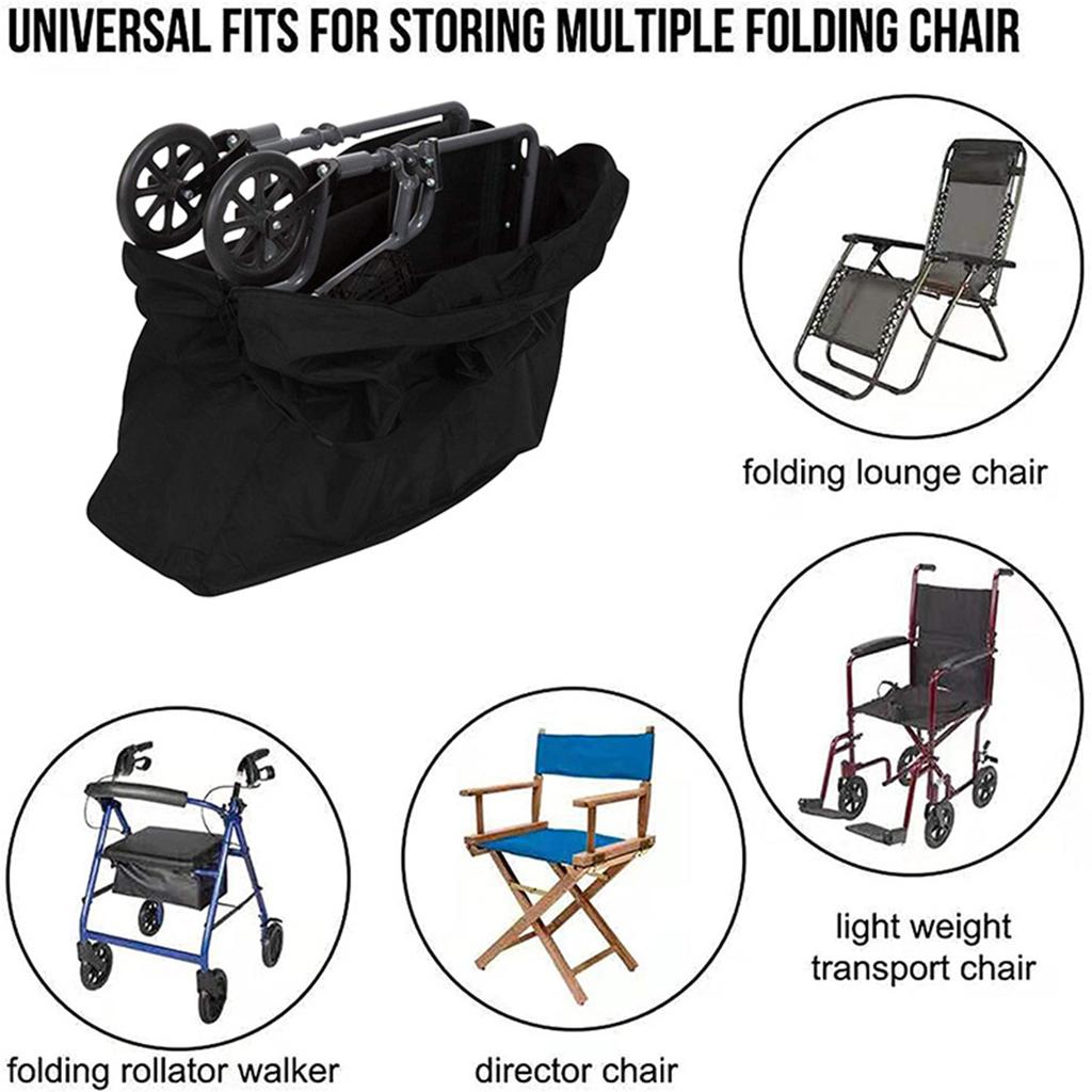 Rollator Travel Bag 600D Wheelchair Folding Chair Bag, Extra-Large Carry Case Cover For Rollator Walkers & Transport Chairs