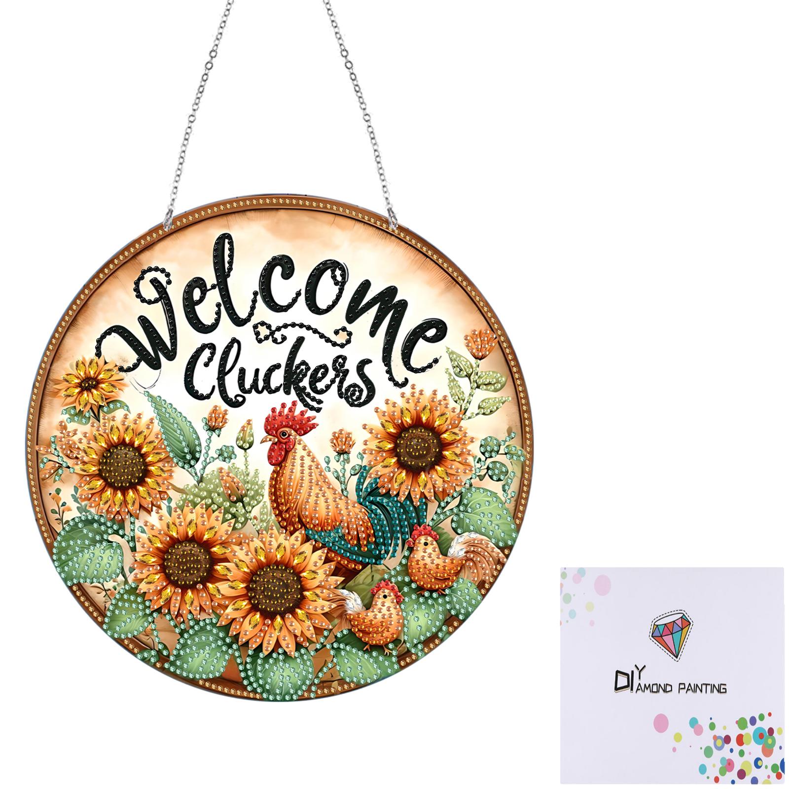 

Acrylic Diamond Painting Home Decor 5D DIY Diamond Painting Dots Pendant Rhinestone Diamond Art Window Pendants for Window Decor