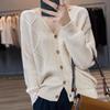 Non-pilling Cardigan for Women, V-neck Loose Short Coat, Knitted Spring and Autumn Long-sleeved, Elegant Light Mature Sweater