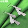 925 Sterling Silver Triangle Long Drop Earrings - Fashionable Party Jewelry