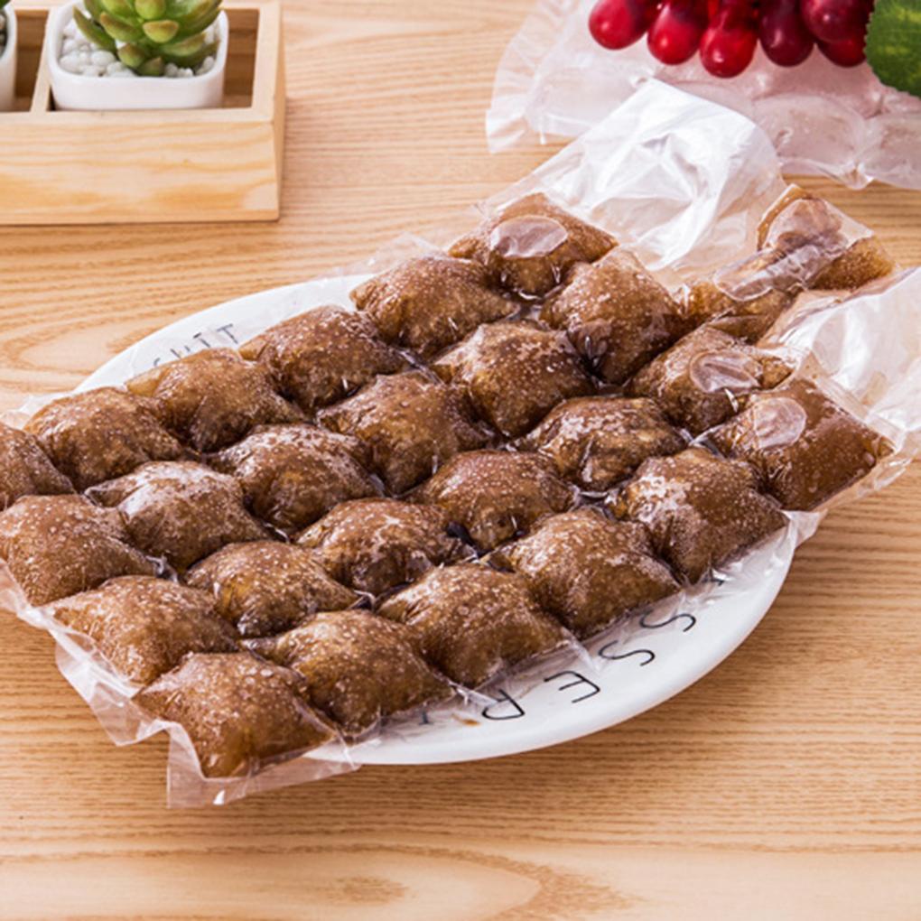 100 Disposable Ice Cube Bags Freezer Plastic BBQ Party Cubes Maker Tray