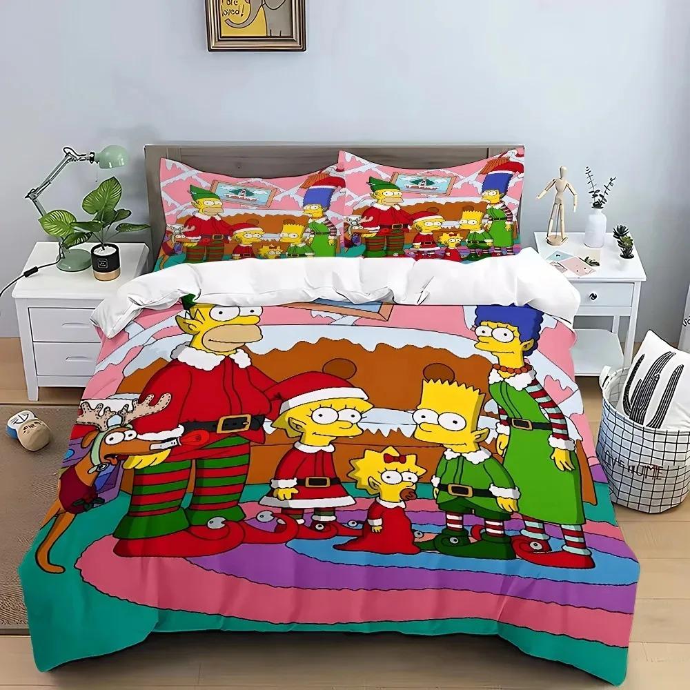 2026 The S-Simpsons Cartoon Duvet Cover Set Soft Wash Bed 3 Piece Comfortable Student Dormitory Home Baby Bedding Best seller