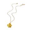Elegant Gold Plated Flower Pendant Necklace Versatile Gold Bead Pendant Necklace for Women Enhances Any Outfit