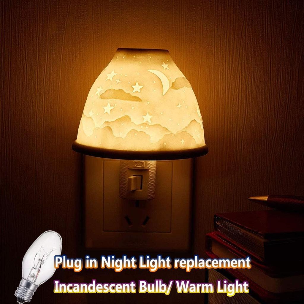 7 Watt Night Light Bulbs and Salt Lamps Replacement Bulbs,C7/7 Watt/120 V/45 Lumen,E12 Candelabra Base Light Bulbs,Warm White - Dimmable,12 Pack