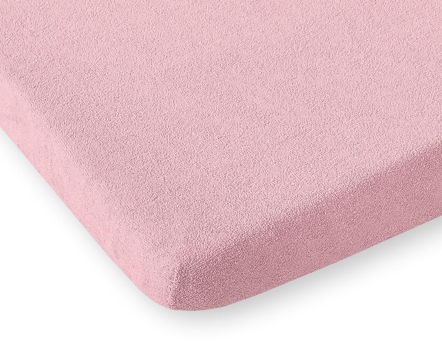 Terry fitted sheet for a crib 140x70cm - dusty pink