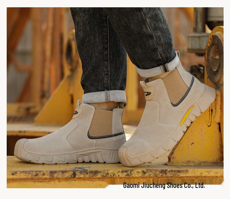 Suede Electric Welding Shoes: Anti-smash, Anti-puncture, Comfortable, Wear-resistant, Soft Sole, Easy-wear Labor Protection.