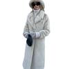 Autumn and Winter Imitation Rabbit Fur Coat Women's Russian Fur Coat Slim Fit Elongated Suit Collar Fur Jacket Women