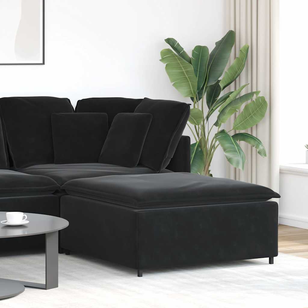Modular Sofa Footstool Module Black 100x100x48 Cm