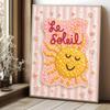 Unique 5D Framed Pearl Painting Kit with Cute Sun Le Soleil Pattern Sparkling Bead Art Canvas DIY Handmade Craft for Living Room Decor
