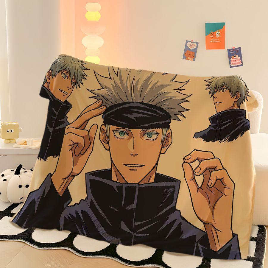 Cool Jujutsu Kaisen Gojo Satoru creative anime cartoon printed pattern fashion personality soft skin-friendly flannel blanket