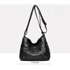 Shoulder bag women's foreign trade new fashion versatile double-layer messenger bag Korean version large-capacity washed leather small bag