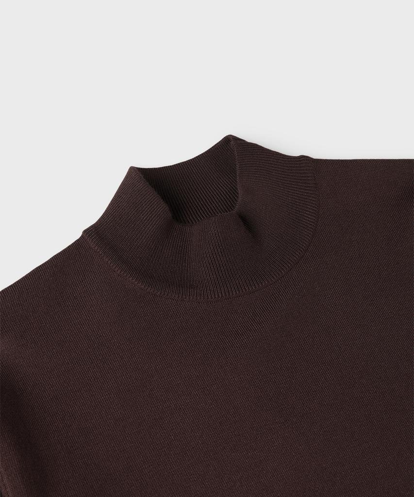 PANICALE Wine Viscose Blend Mock Neck Knit