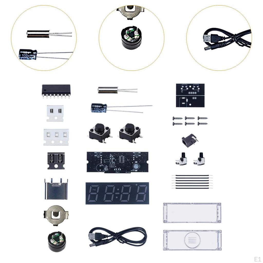DIY Digital Clock Kit Electronic Alarm Soldering Project Welding Assembly Temperature