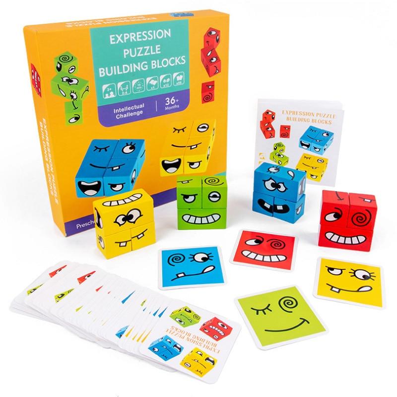 Set Cuburi Descopera Emotii Si Expresii Kids Emotion Recognition Blocks Learning Toy for Emotional Expression Early Education Cognitive Development