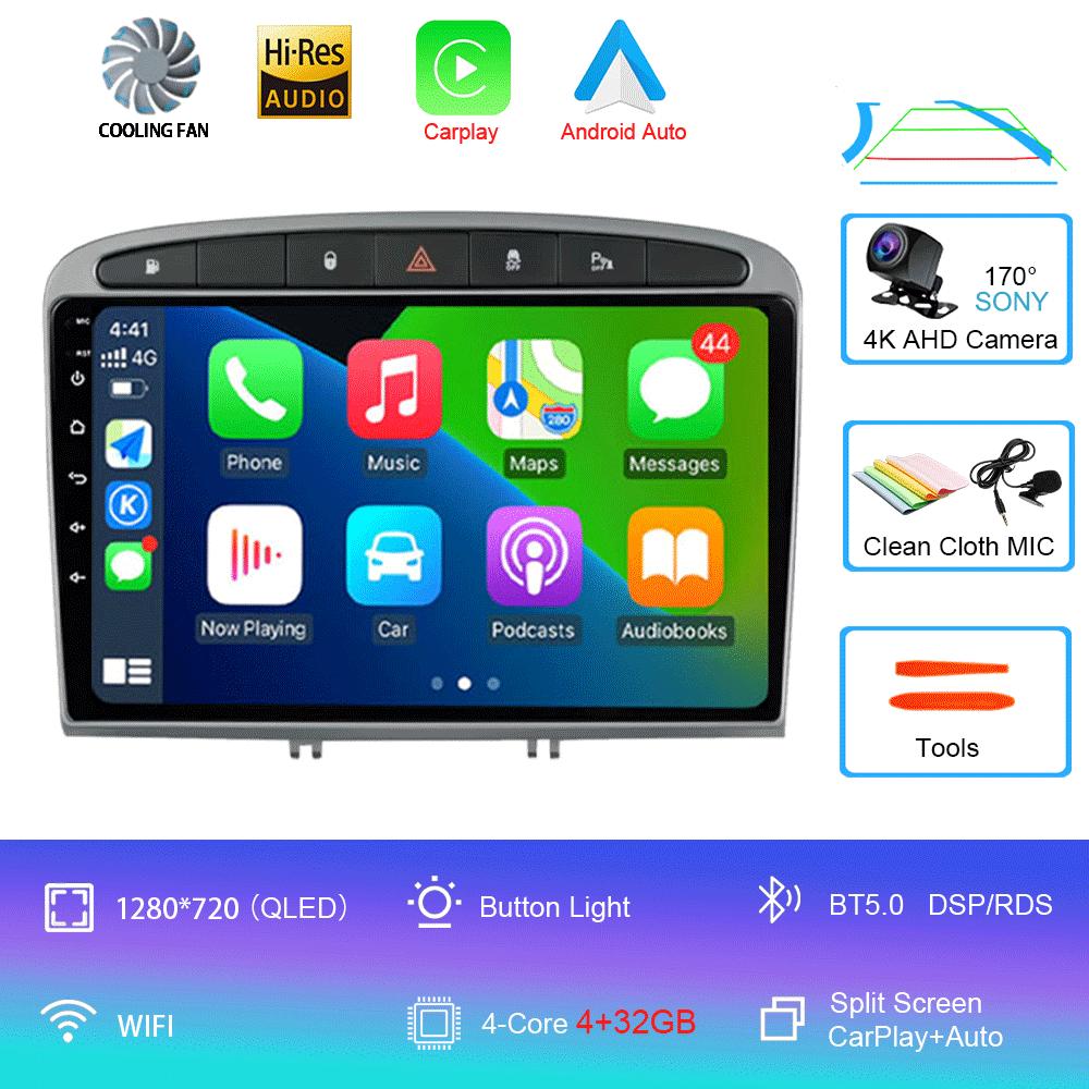 Android 14 Carplay Auto For Peugeot 308 308SW 2007-2015 408 2012-2020 Car Radio GPS Multimedia Video Player Stereo WIFI+4G DSP