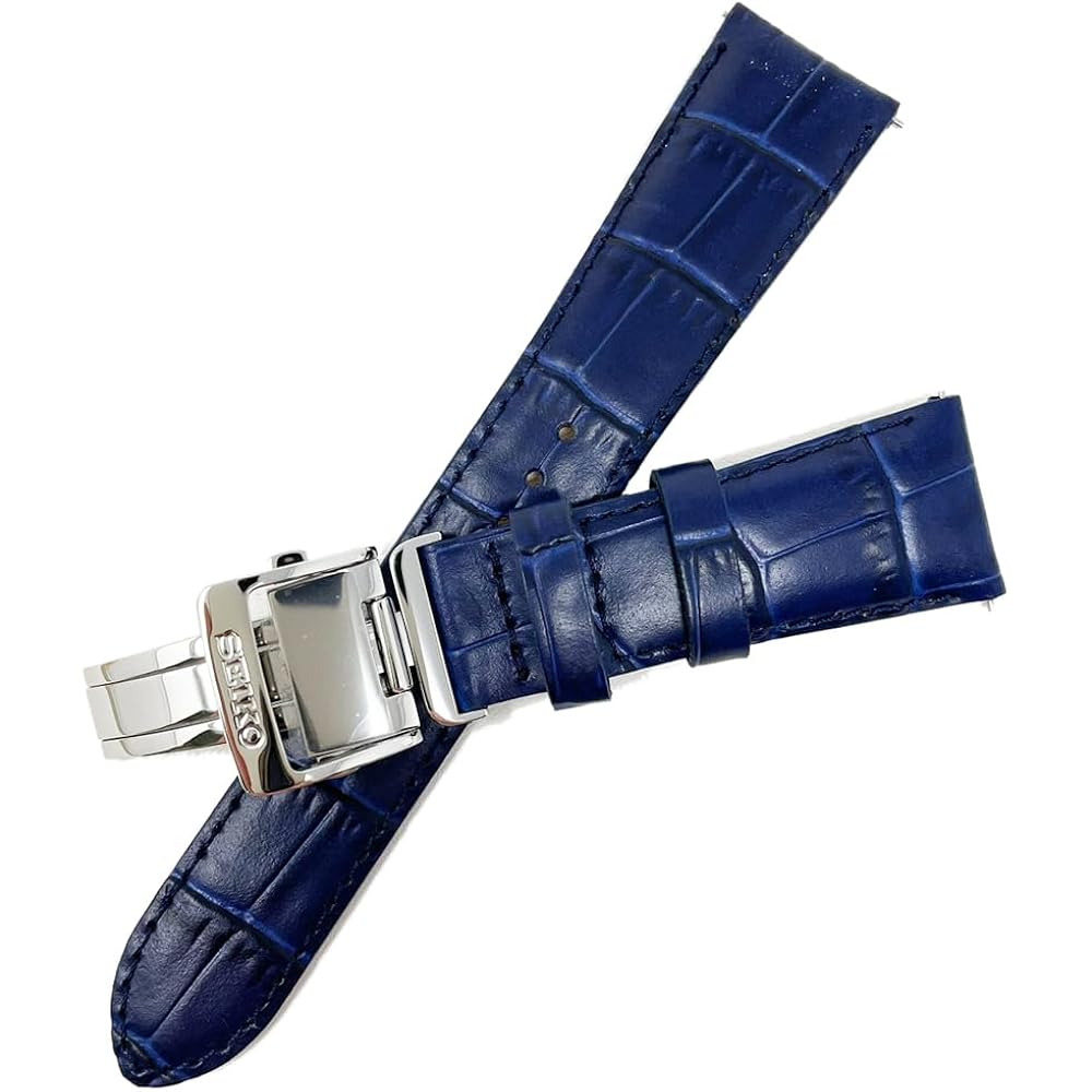 Seiko Time Lab Co., Ltd. Watch Strap, Calf Leather, Navy Blue, D-Buckle, Men s · Watch Cloth (wit...